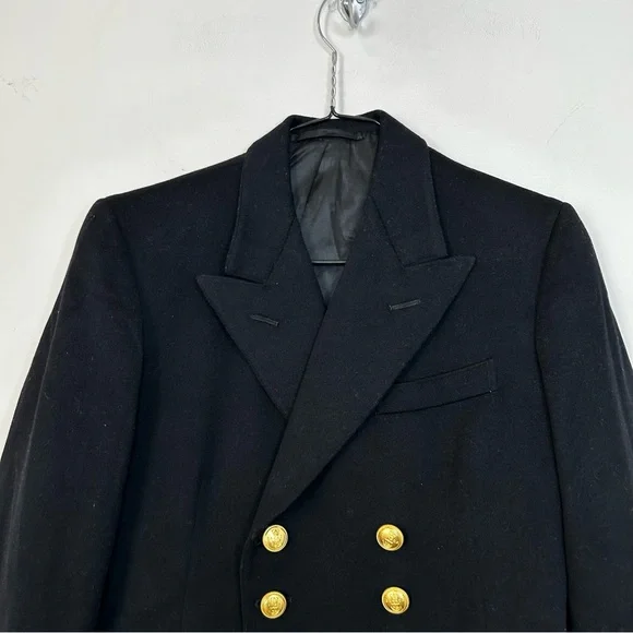 Vintage 60s Royal Navy Lieutenant Rank Military Dress Jacket  Gieves Black Navy - Picture 2 of 16